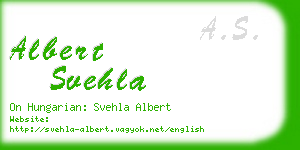 albert svehla business card